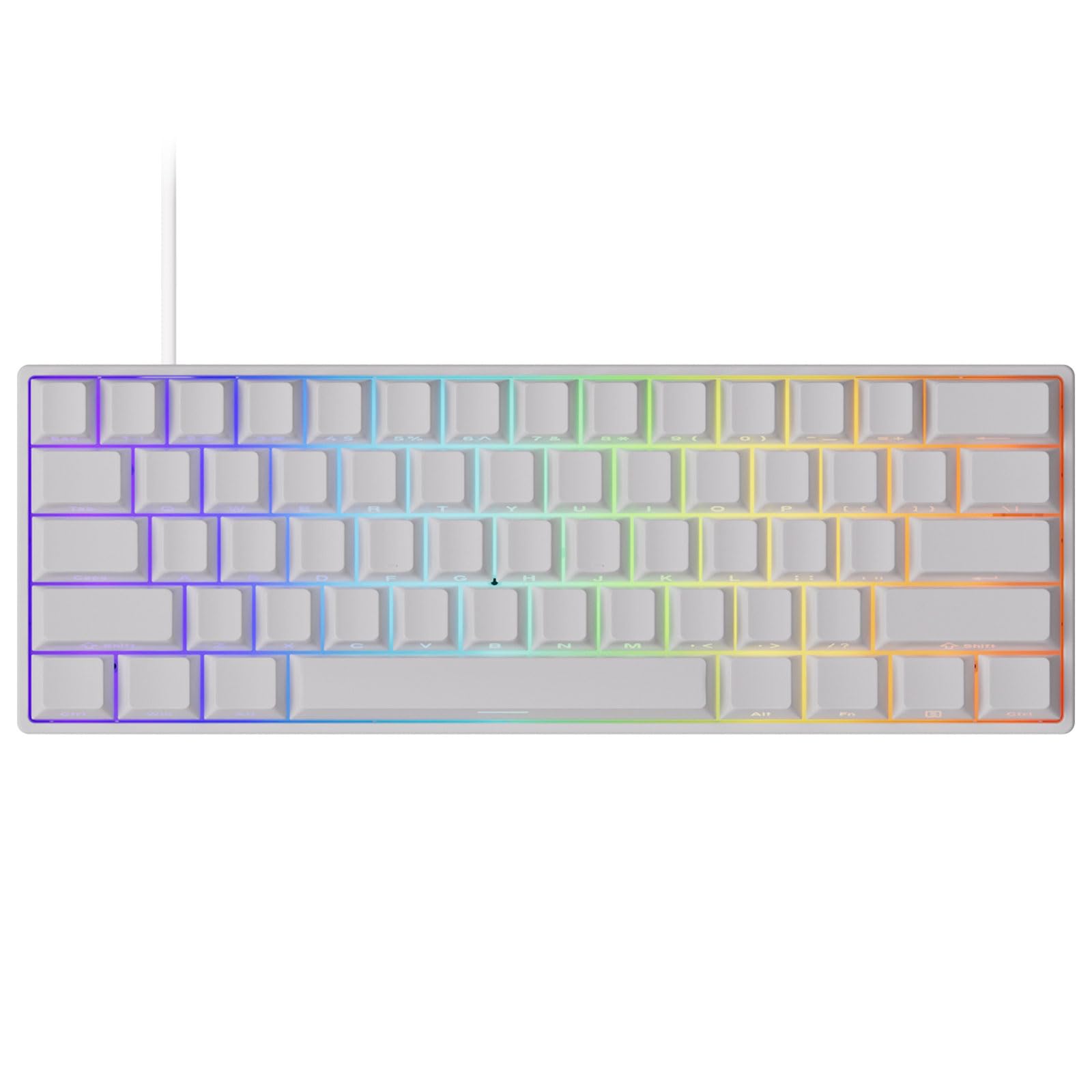 MONSGEEK FUN60 Pro Rapid Trigger Gaming Keyboard 16k Scan Rate SP Magnetic Switch HE Keyboard Wired 60% White Shine-Through (Glare Magnetic Switch)