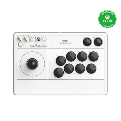8Bitdo Wireless Arcade Stick for Xbox Series X|S, Xbox One, Windows 10 - White, 3.5mm Audio Jack, Model 6922621503729