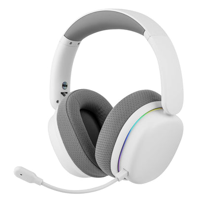 EPOMAKER G7 Pro Wireless Gaming Headset - BT5.3 & 2.4GHz, 7.1 Surround Sound, Noise Cancelling Mic, 80+ Hour Battery, White