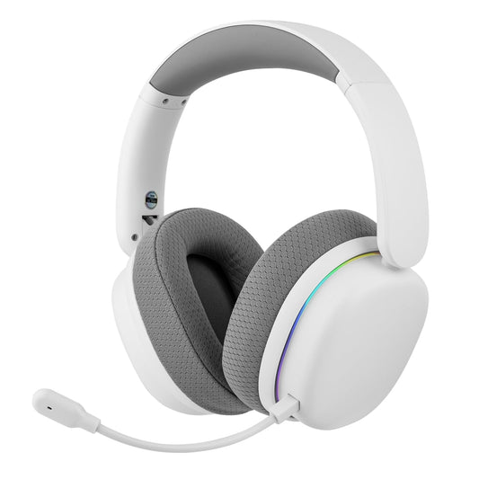 EPOMAKER G7 Pro Wireless Gaming Headset - BT5.3 & 2.4GHz, 7.1 Surround Sound, Noise Cancelling Mic, 80+ Hour Battery, White