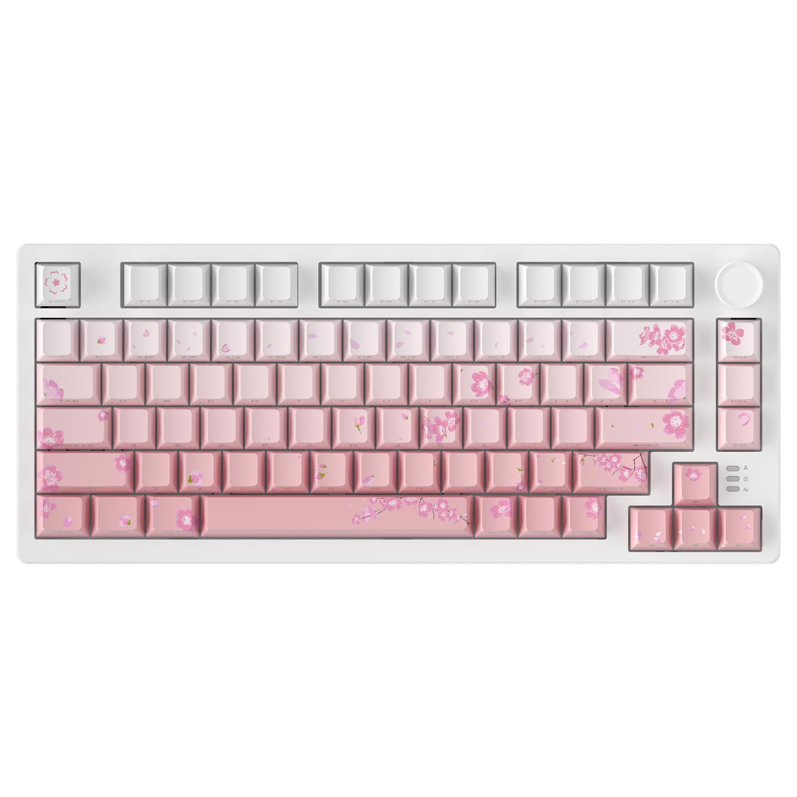 DAREU EK75PRO Wireless Mechanical Gaming Keyboard, 75% Hot Swap, RGB Backlit, Sakura Pink, HIFI Dream Switch, Model EK75 PRO-PK-D