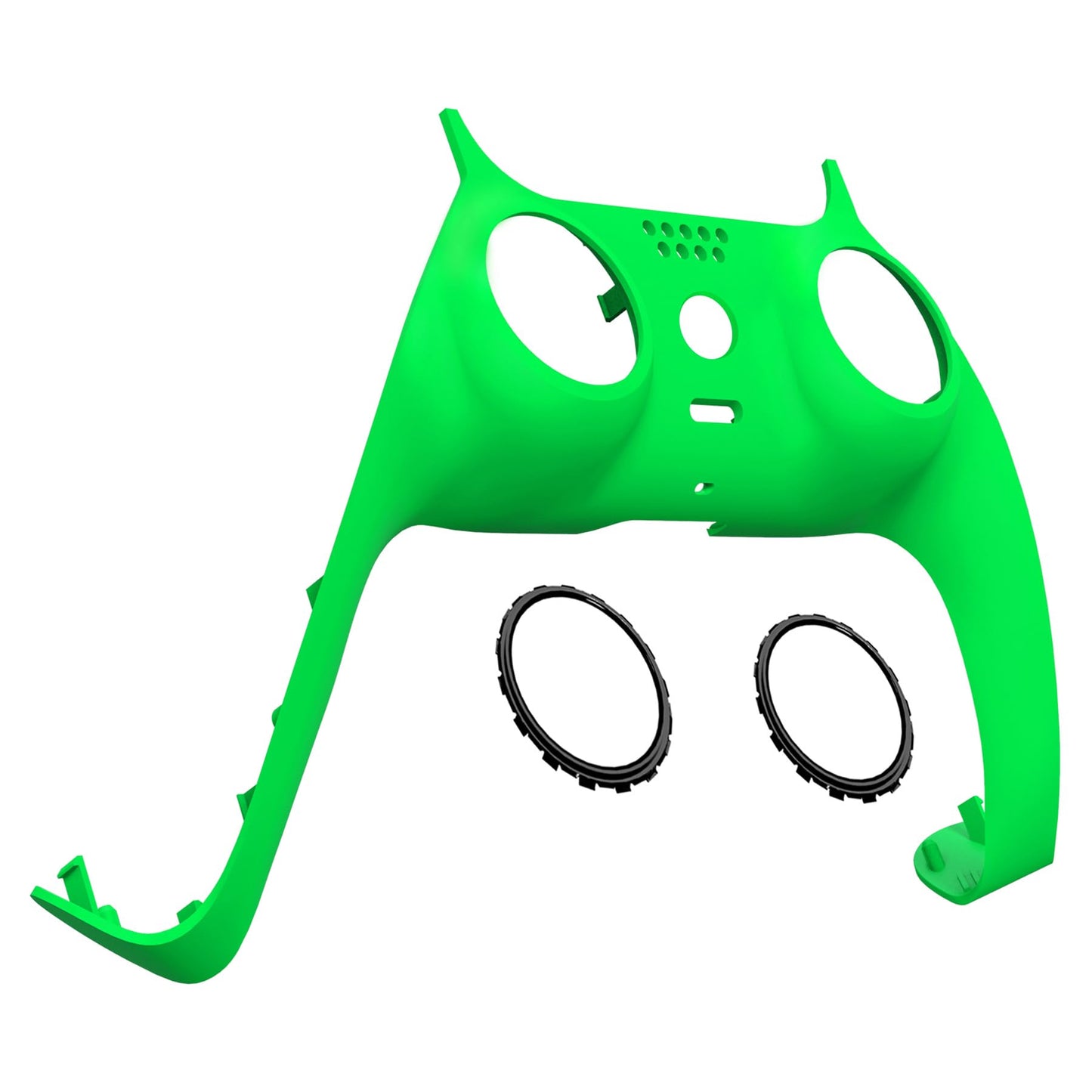 eXtremeRate Neon Green Decorative Trim Shell Compatible with p s 5 Controller  Soft Touch DIY Replacement Clip Shell  Custom Plates Cover Compatible with p s 5 Controller with Accent Rings