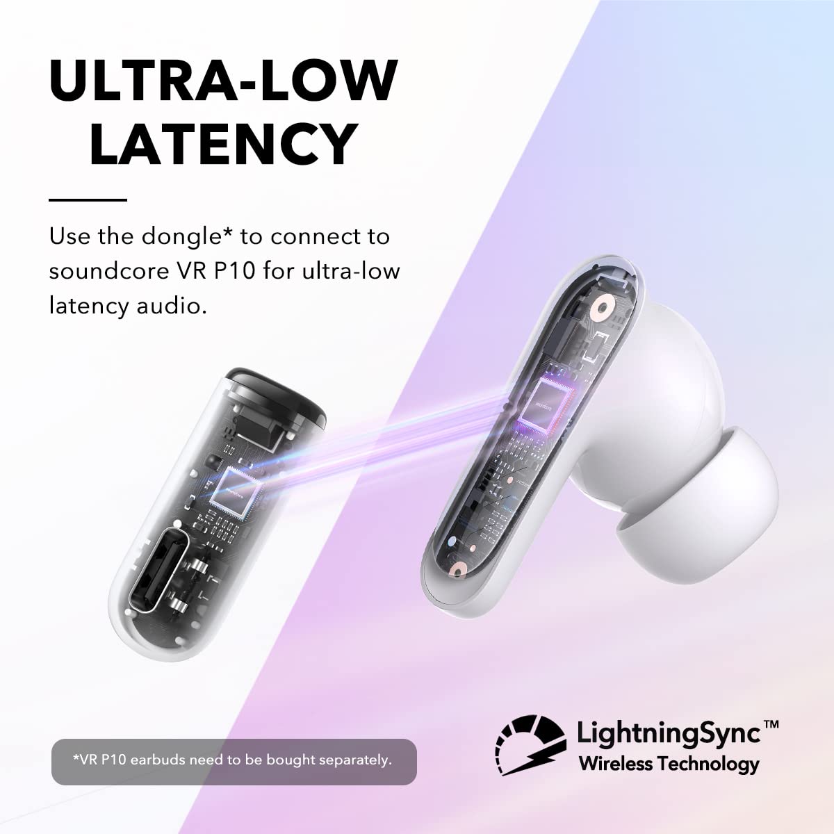 Soundcore VR P10 Dongle - 2.4GHz Wireless USB-C for Meta Quest 2, PS4, PS5, PC, Switch, Low Latency, White