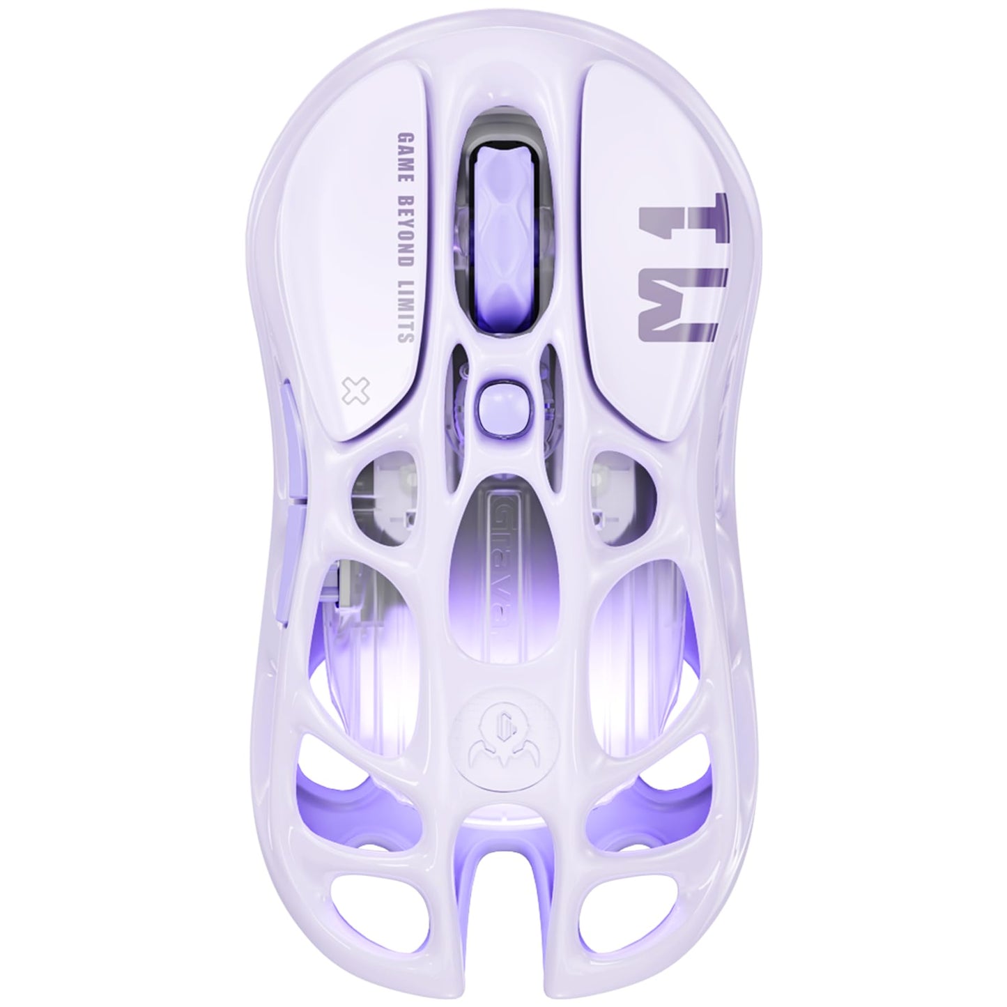 GravaStar Mercury M1 Pro Gaming Mouse  Lightweight Magnesium Alloy  26 000 DPI  PAW3395DM Sensor  5 Programmable Buttons  Support Wired/2.4GHz/BT  Up to 200 Hours Battery Life (Lavender Purple)