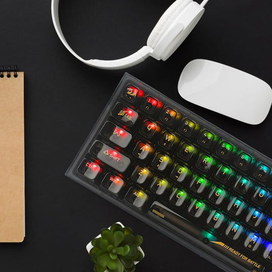 Redragon K617 SE 60% Wired RGB Gaming Keyboard, 61 Keys, Transparent Plastic, Black Transparent, Custom Linear Switch