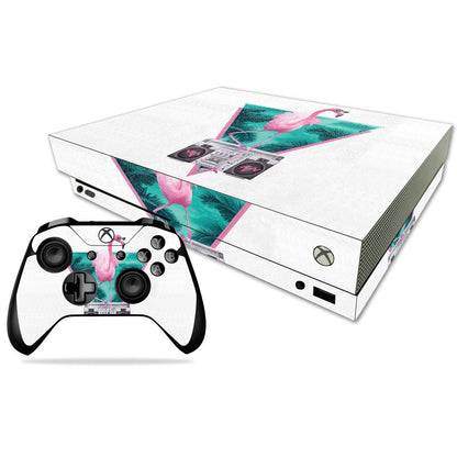 MIGHTY SKINS Xbox One X Skin - Miami Flamingo Vinyl Decal, Durable & Protective Cover, Easy to Apply, Model MIXBONXCMB