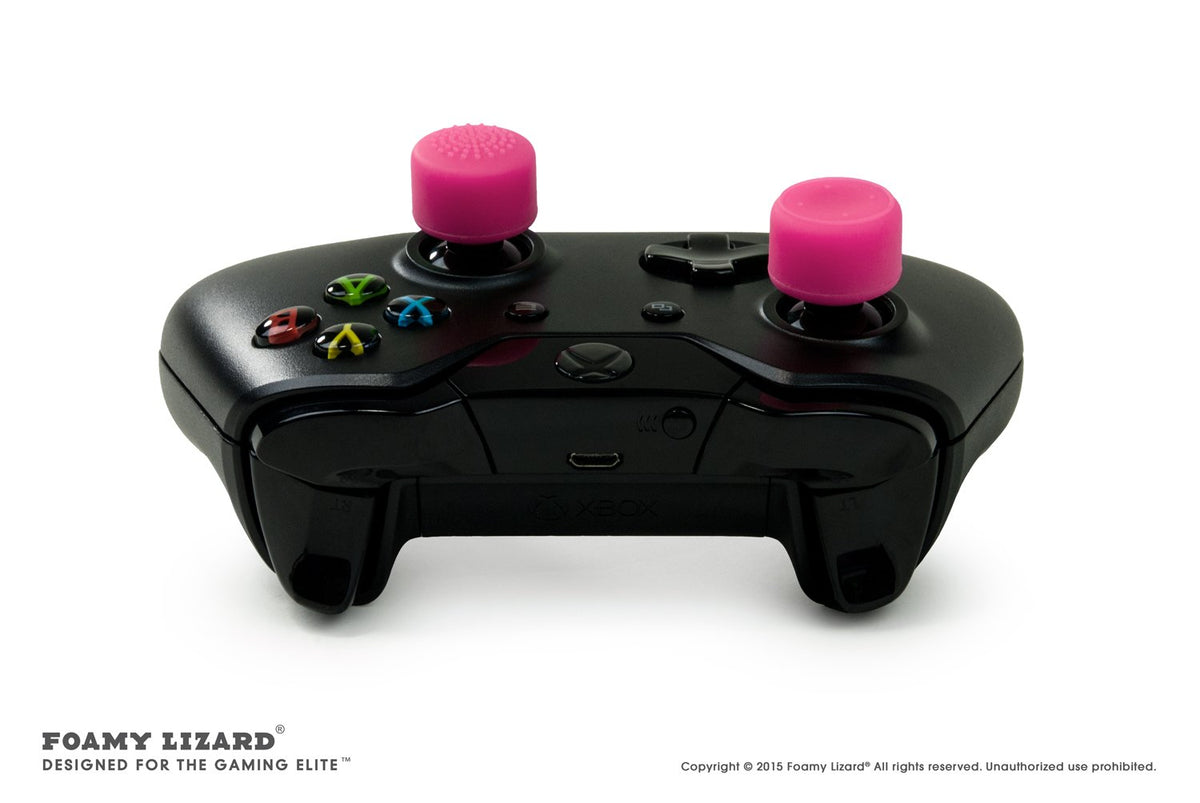 Foamy Lizard AceShot Thumb Grips - 8pc Silicone Analog Stick Grips for Xbox One & Steamdeck - Pink, Model FL-TALLTHMB-XBOXONE-PINK