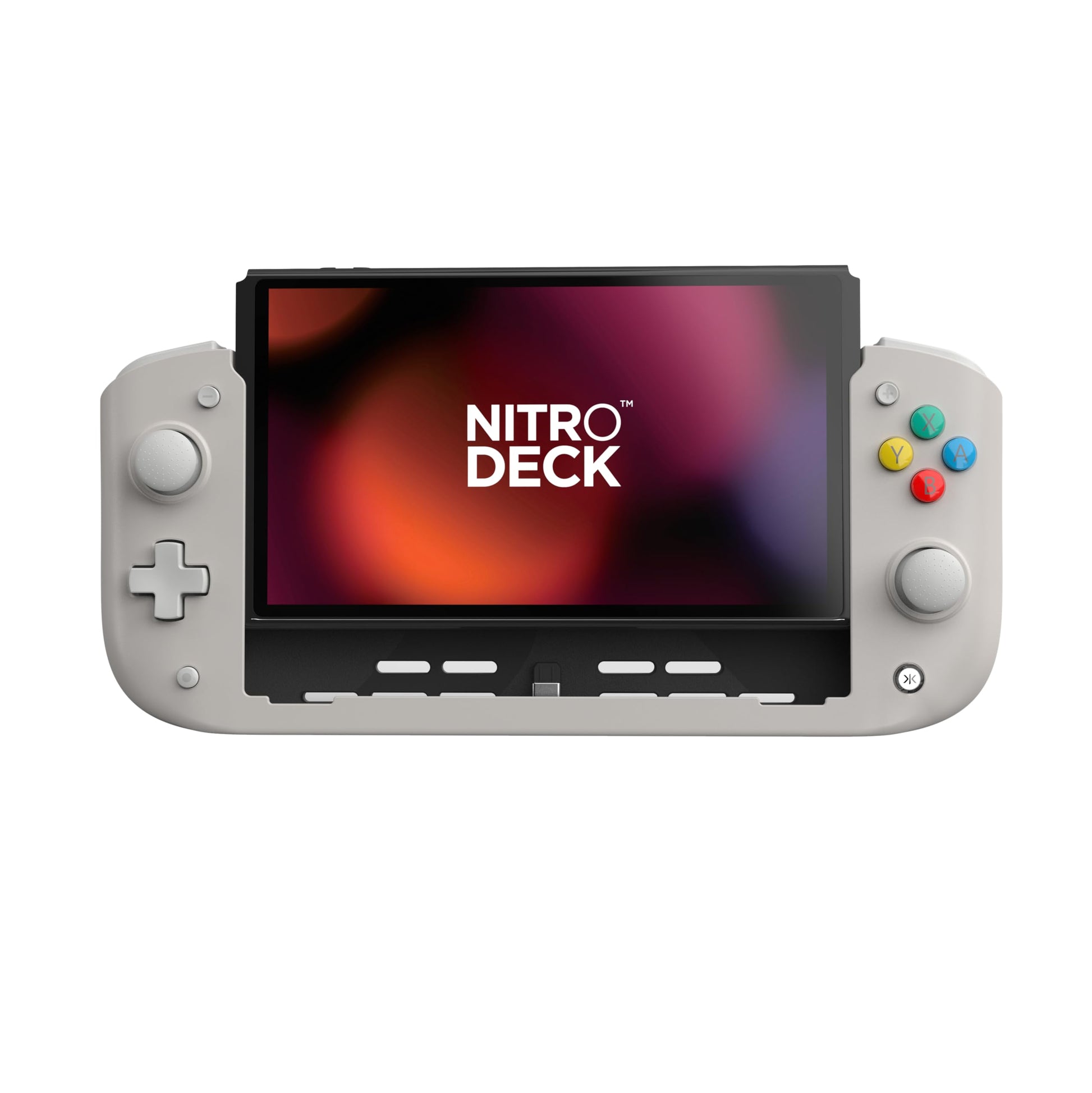 CRKD Nitro Deck - Handheld Controller for Nintendo Switch & OLED, Zero Stick Drift, PAL Grey - Nostalgia Collection, Model 24ND