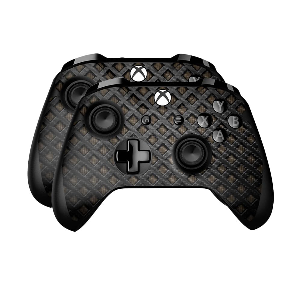 Carbon Fiber Skin Compatible with Microsoft Xbox One Controller (2 Pack) - Black Wall - Premium 3M Vinyl Protective Wrap Decal Cover - Easy to Apply | Crafted in The USA by MightySkins