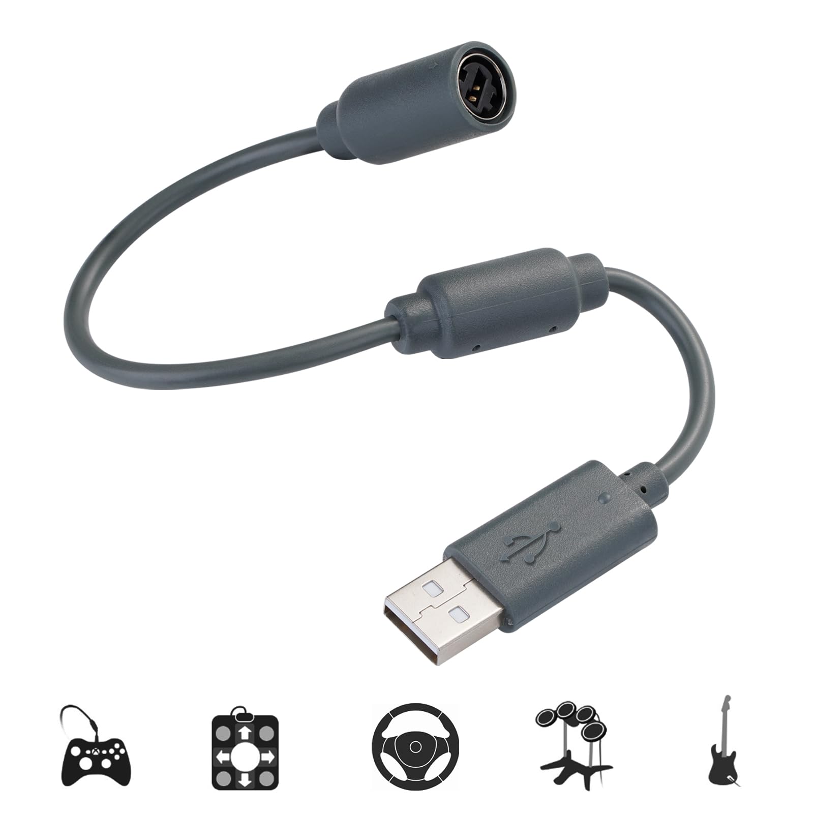 CSDWELL USB Breakaway Cable for Logitech & Thrustmaster Wheels, Model KB26, Grey