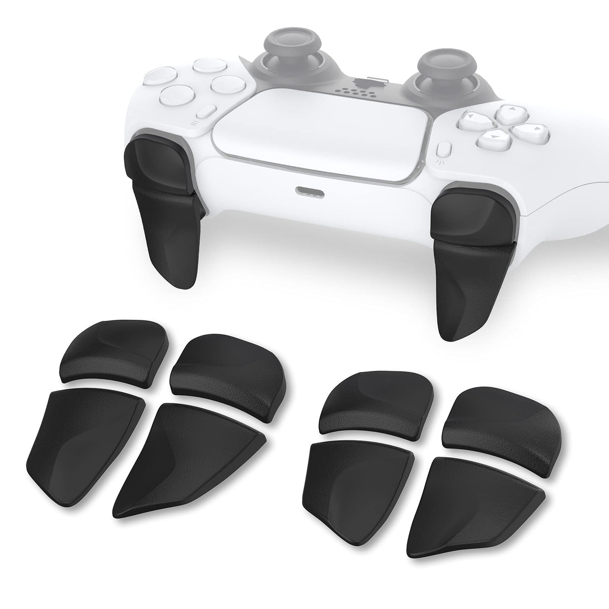 PlayVital cutting tool 2 Pairs Shoulder Buttons Extension control buttons for ps5 Controller  Game Improvement Adjusters for PS Portal Remote Player  Bumper control button Extenders for ps5 Edge Controller - Black