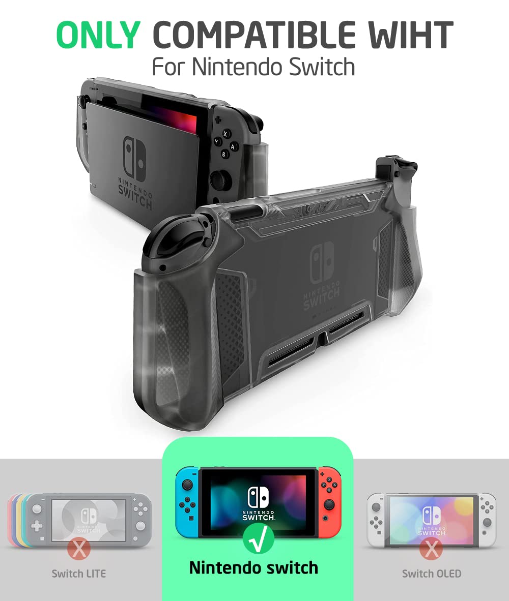 Mumba Dockable Case for Nintendo Switch OLED - TPU Grip, Ergonomic Design, FrostBlack