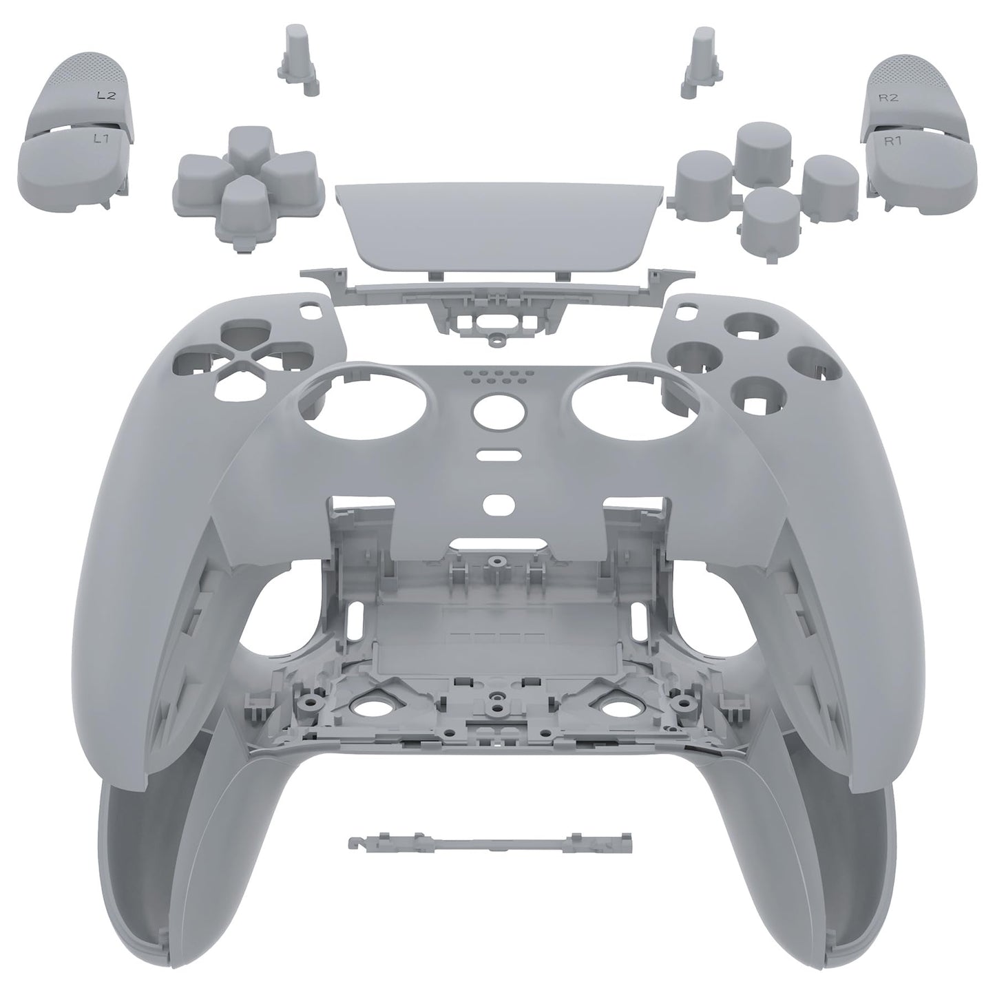 eXtremeRate Full Set Shell with Buttons Touchpad Cover Compatible with ps5 Edge Controller  New Hope Gray Replacement Decorative Trim Shell Front Back Plates Compatible with ps5 Edge Controller