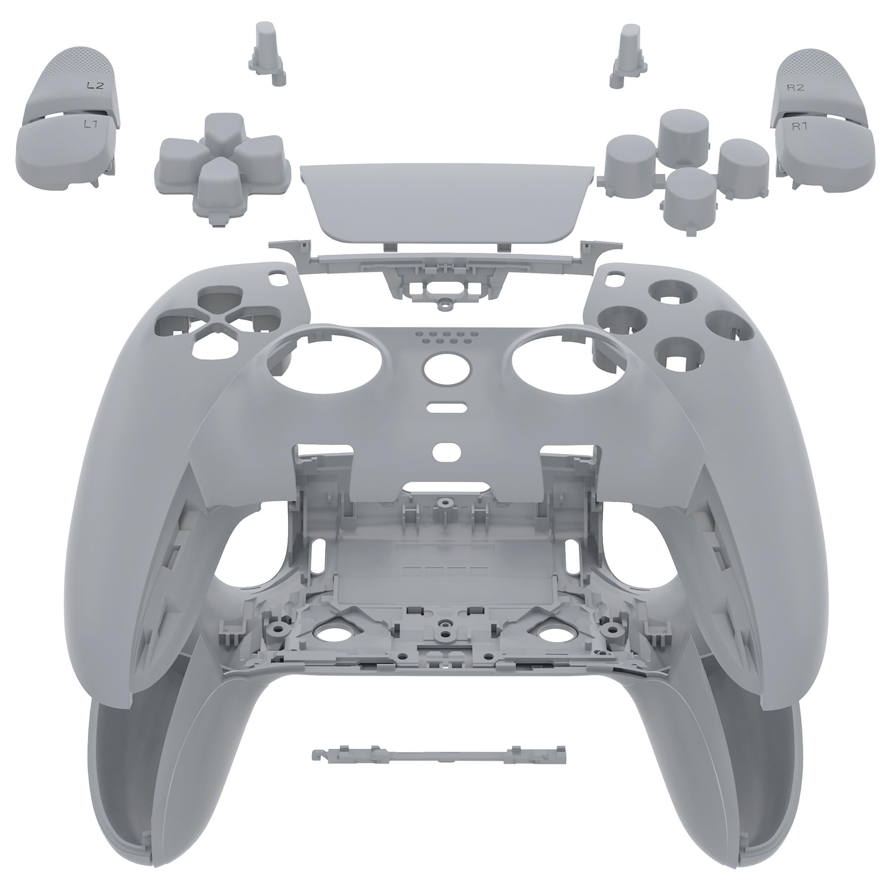eXtremeRate Full Set Shell with Buttons Touchpad Cover Compatible with ps5 Edge Controller  New Hope Gray Replacement Decorative Trim Shell Front Back Plates Compatible with ps5 Edge Controller