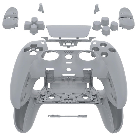 eXtremeRate Full Set Shell with Buttons Touchpad Cover Compatible with ps5 Edge Controller  New Hope Gray Replacement Decorative Trim Shell Front Back Plates Compatible with ps5 Edge Controller
