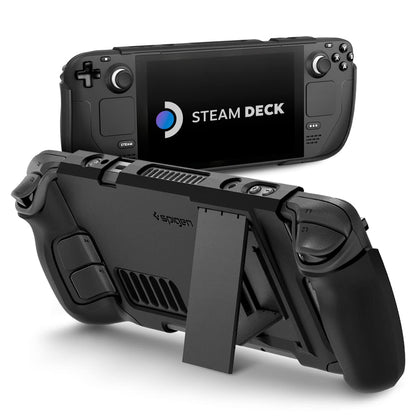 Spigen Thin Fit Pro Case for Steam Deck (2022/2023) - Black TPU & PC, Shock-Absorbing, Anti-Scratch with Kickstand, Model ACS06040