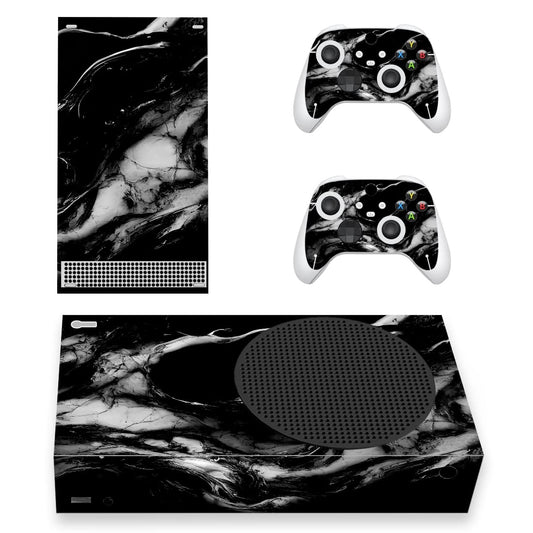 PlayVital Black Watercolor Marble Custom Vinyl Skins for Xbox Core Wireless Controller  Wrap Decal Cover Stickers for Xbox Series S Console Controller