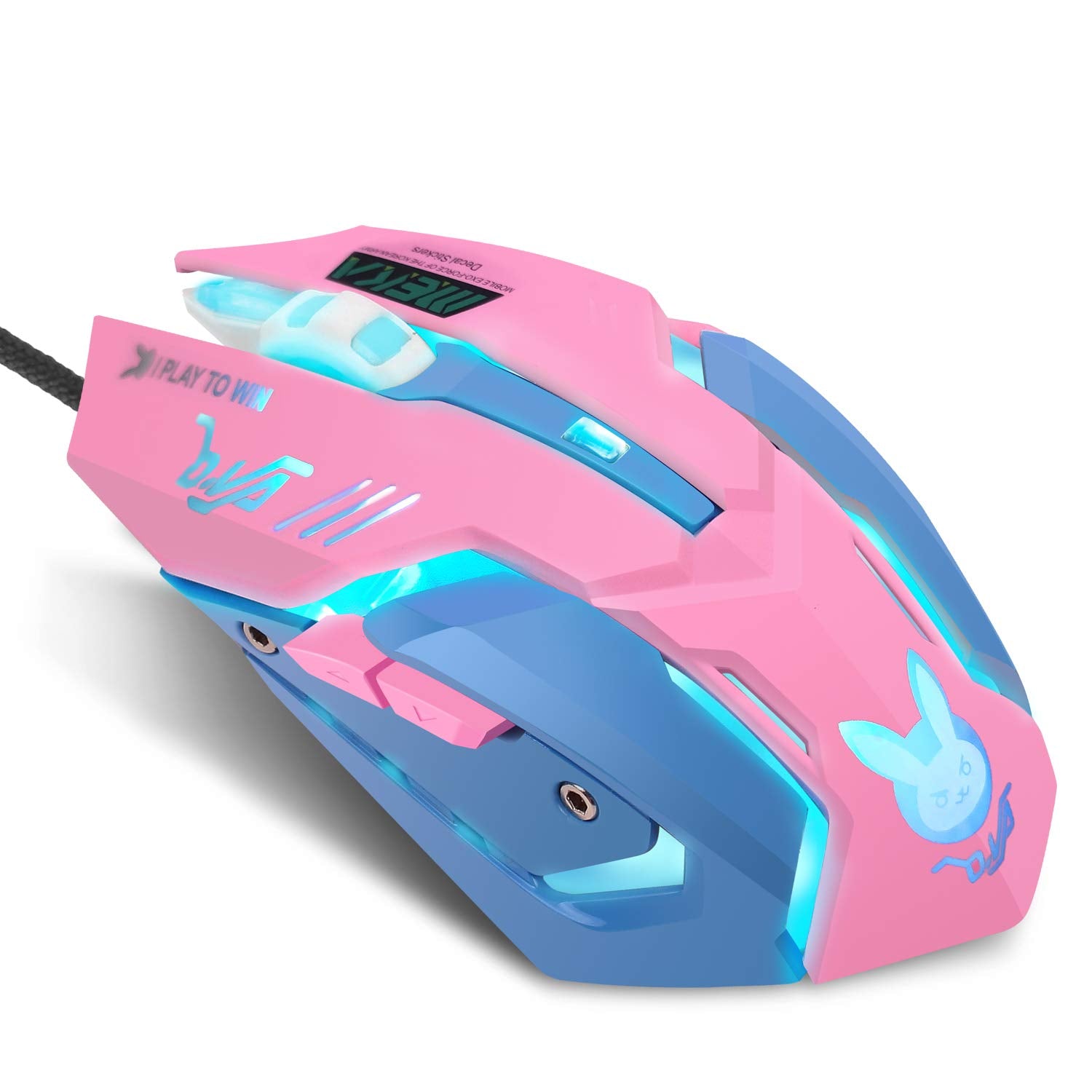 HXMJ Pink Wired USB Computer Mouse 7 Colors Backlit Silent Buttons for MacBook Computer PC Laptop