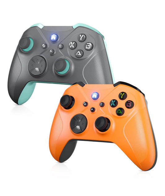 Dinosoo Wireless Controller for Xbox One/Series X|S & PC  Bluetooth  2 Vibration Motors  TURBO  Macro  3.5mm Headphone Jack Orange+Gray - Upgrading with a PC before connecting to X-box