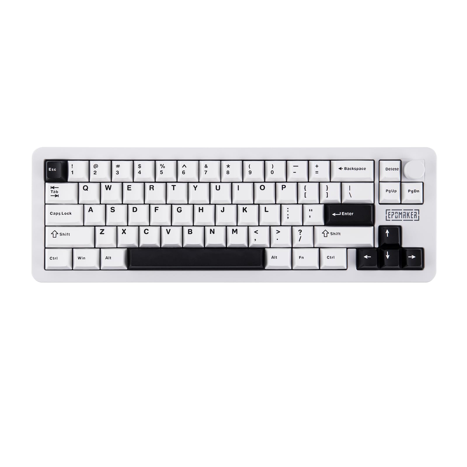 EPOMAKER Galaxy68 QMK/VIA Wireless Mechanical Keyboard  Anodized Aluminum  TOP/Gasket  6000mAh  RGB Side/Backlight  65% Gaming Keyboard with Hot-Swap Creamy Switch (White  Marble White Switch)