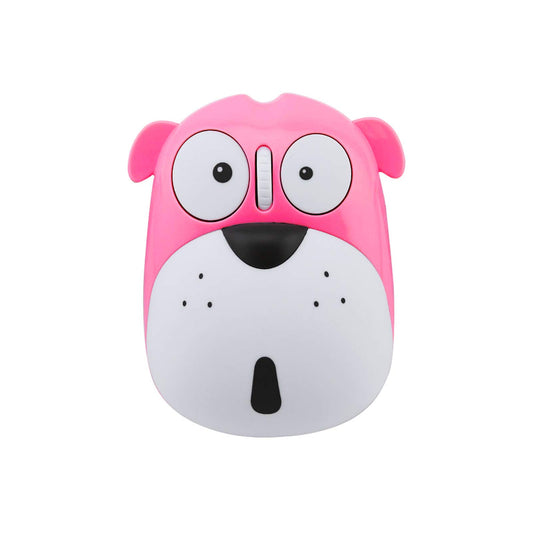 FLY WAY Cute Wireless Mouse  Cartoon Dog 2.4GHz Rechargeable Cordless Mouse with Nano USB Receiver Children Mice Kids Gaming Mouse for Notebook Laptop PC Desktop(Pink)