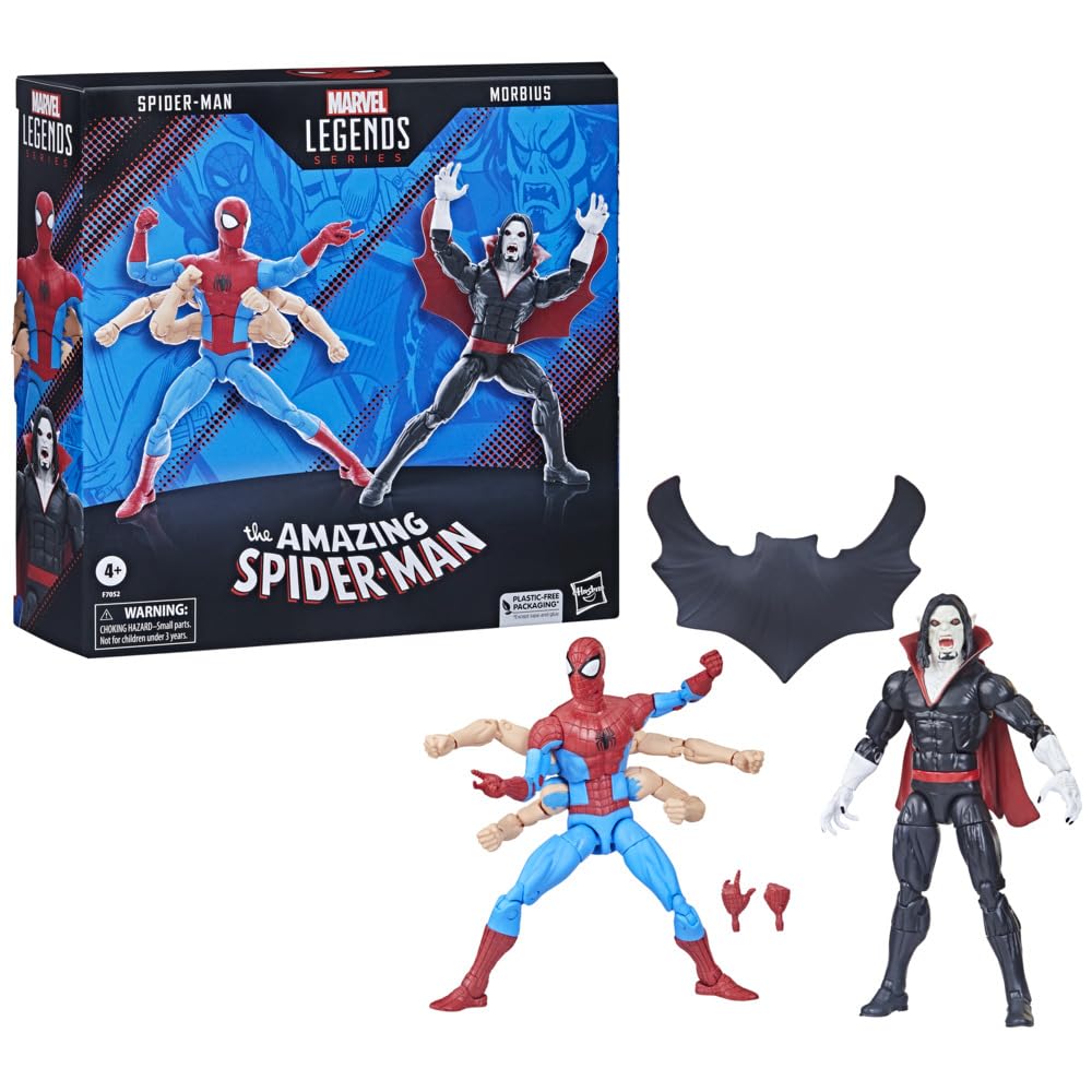 Hasbro Marvel Legends Spider-Man & Morbius Figurines 15 cm - Black, Plastic, Model F7052