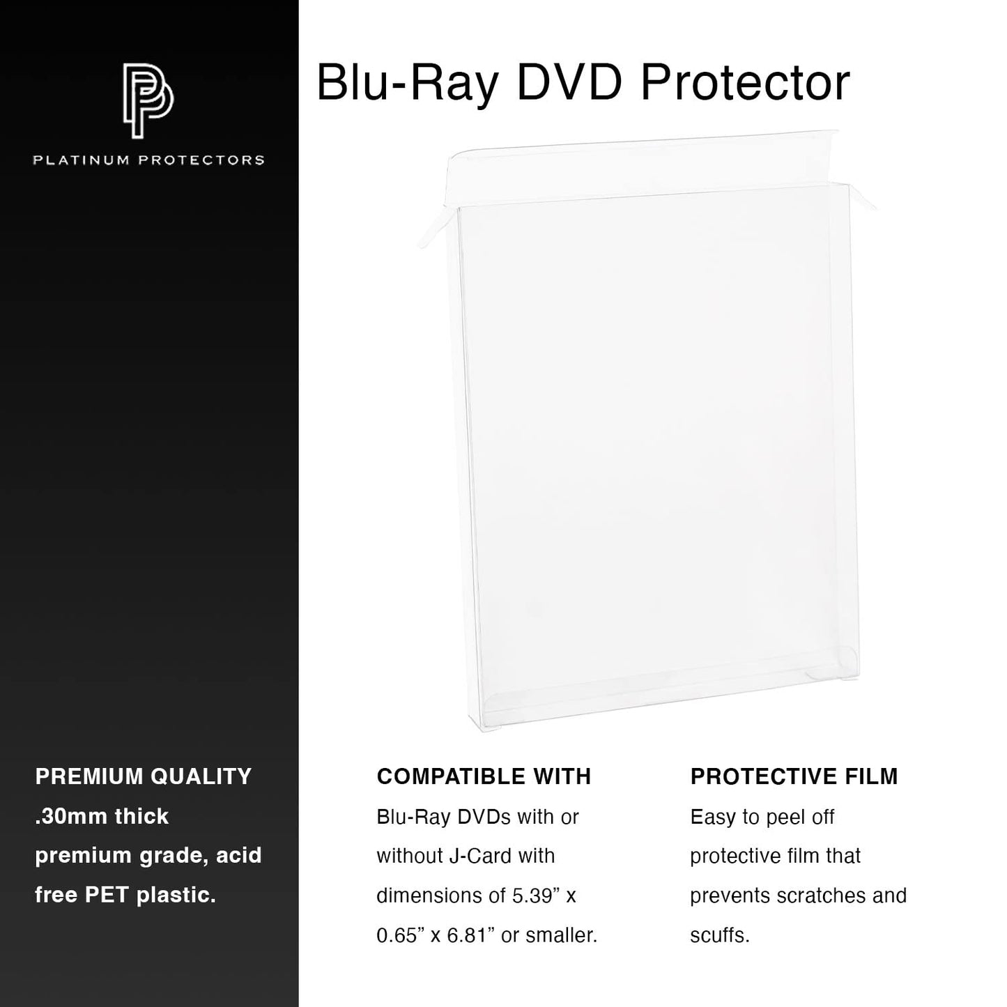 Viturio Protector Cases for BLU-RAY, Steelbooks, PS3, PS4, Xbox ONE - Clear, 10 Pack