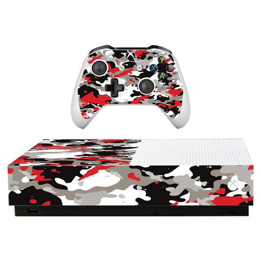 MightySkins Skin for Microsoft Xbox One S All-Digital Edition - Red Camo | Protective  Durable  and Unique Vinyl Decal wrap Cover | Easy to Apply  Remove  and Change Styles | Made in The USA
