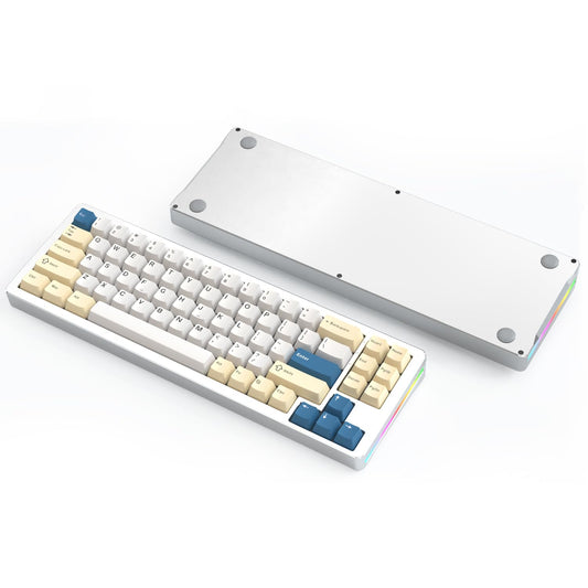 ATTACK SHARK M71 TKL Wireless Mechanical Keyboard, RGB, Hot-swap, 13.78x4.53in, Khaki, Full Aluminum, Linear White Jade Switch