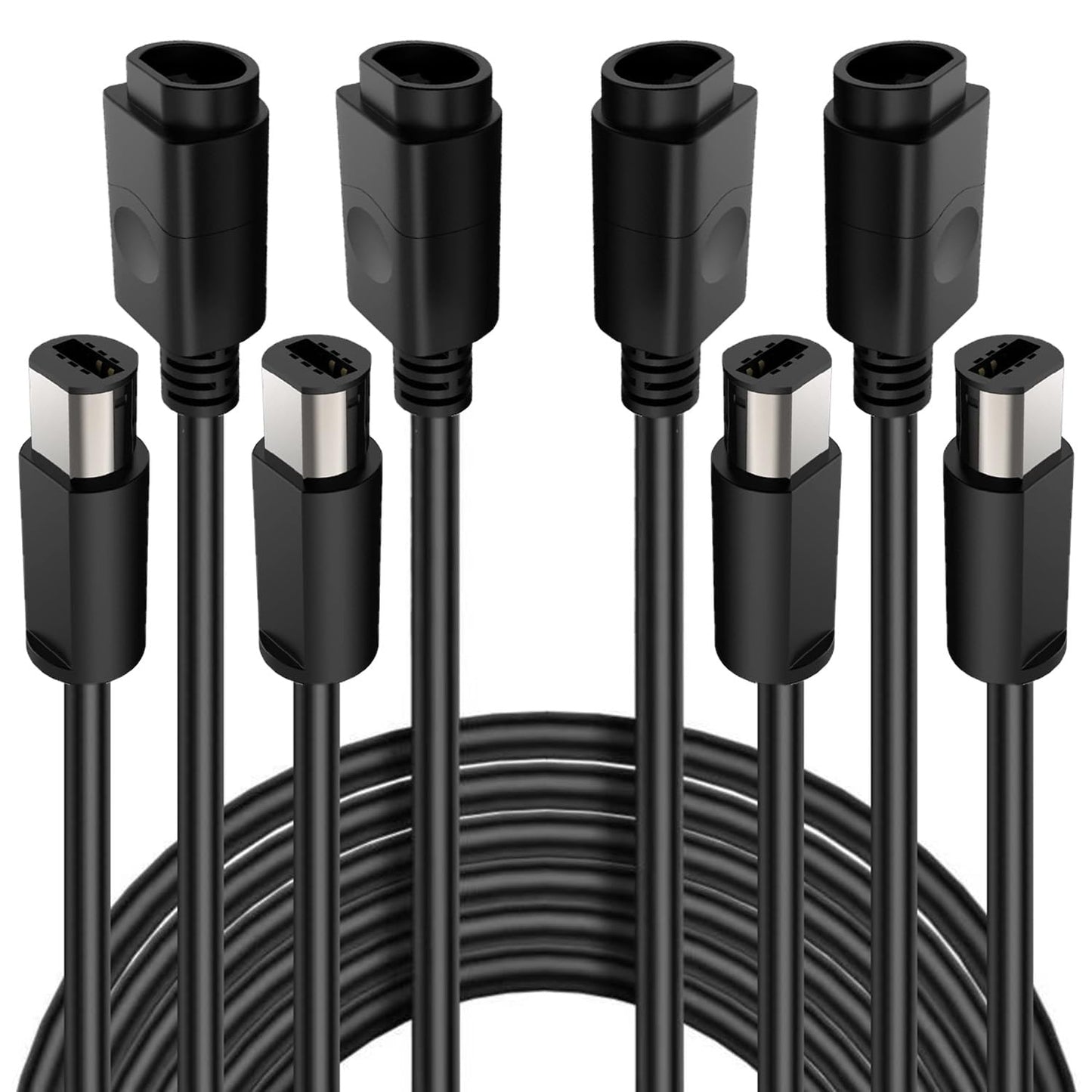 Gamecube Controller Extension Cable 6.6ft 4-Pack  Extra Long Wired Cord for Nintendo GameCube & Wii Gamecube Controllers