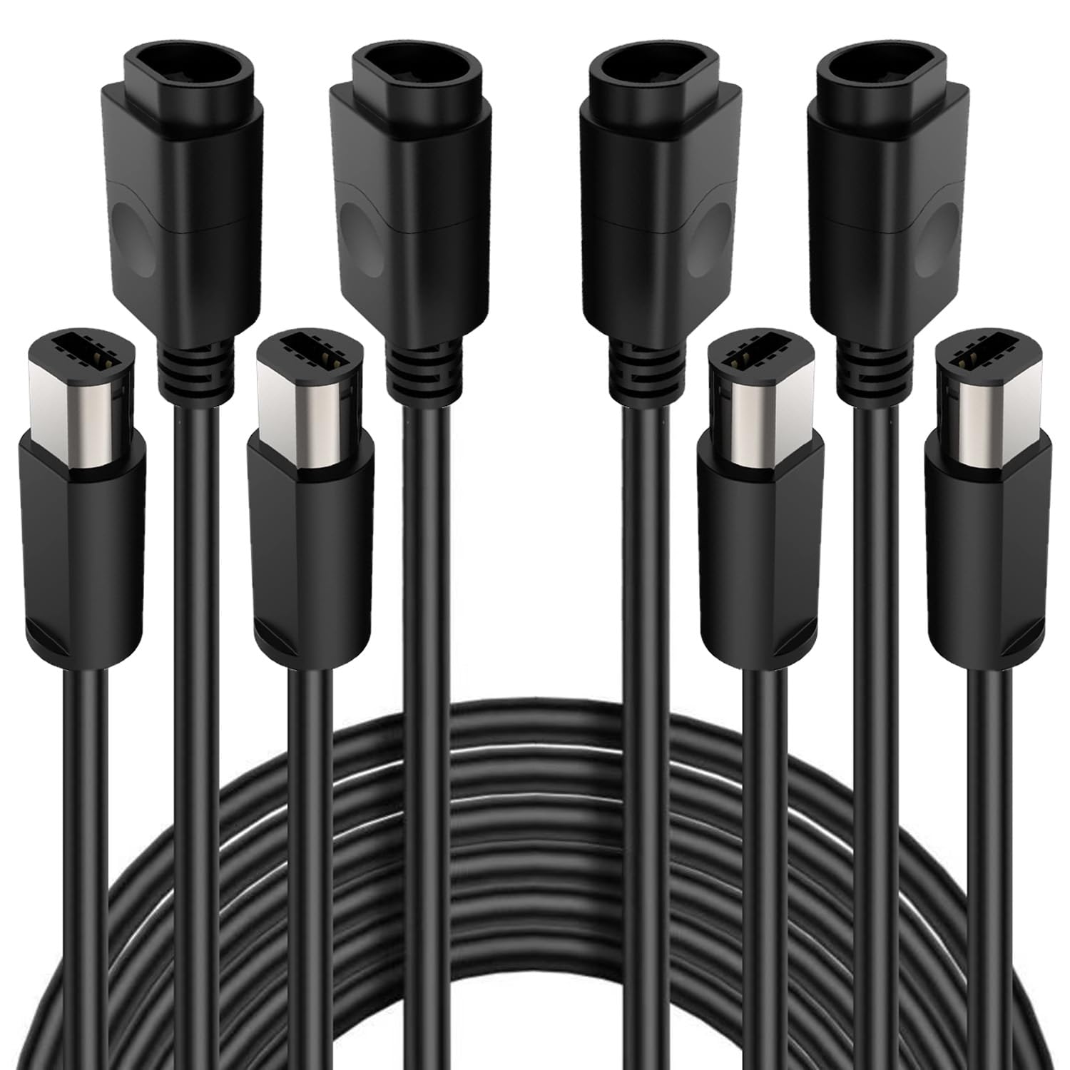 Gamecube Controller Extension Cable 6.6ft 4-Pack  Extra Long Wired Cord for Nintendo GameCube & Wii Gamecube Controllers
