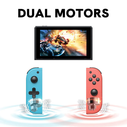 Boconna Wireless Switch Controllers - Compatible with Switch/OLED/Lite, Supports Wake-up and 6-Axis Gyro with Wrist Straps (Blue