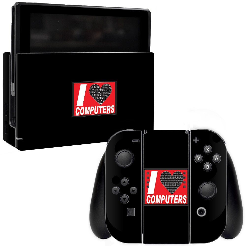 MightySkins Skin Compatible with Nintendo Switch - Love Computers | Protective, Durable, and Unique Vinyl Decal wrap Cover | Eas