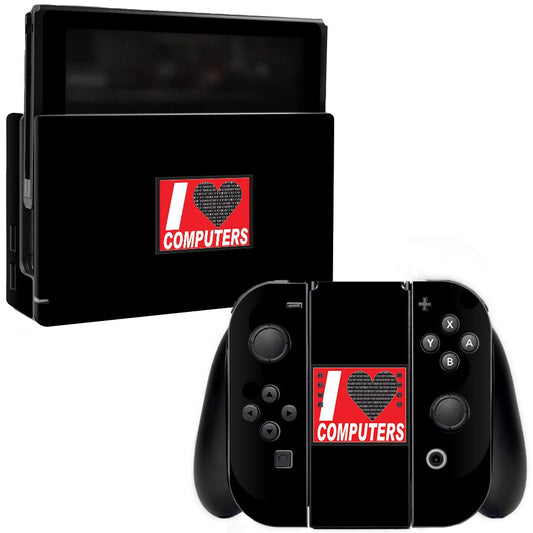 MightySkins Skin Compatible with Nintendo Switch - Love Computers | Protective, Durable, and Unique Vinyl Decal wrap Cover | Eas
