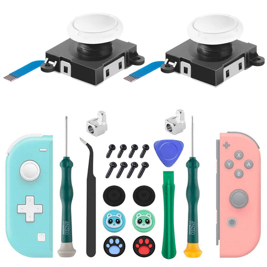 LONANDY Joycon Joystick Replacement for Nintendo Switch - Left/Right Analog Thumb Sticks for Switch Lite/OLED - Repair Kit With Thumbstick Caps & Drift Fix Tools