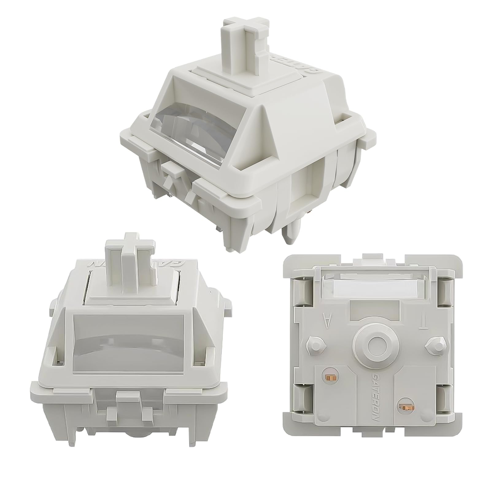 GUYEKS Gateron Smoothie Keyboard Switches 5-Pin Linear Creamy Switches pre lubed 40gf White Keyboards Switches Full POM RGB LED Suitable for MX Mechanical Keyboards(90PCS Creamy)