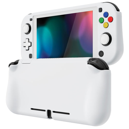 PlayVital ZealProtect Case for Nintendo Switch Lite - Ergonomic Grip, Shock-Absorbent, Anti-Scratch, White