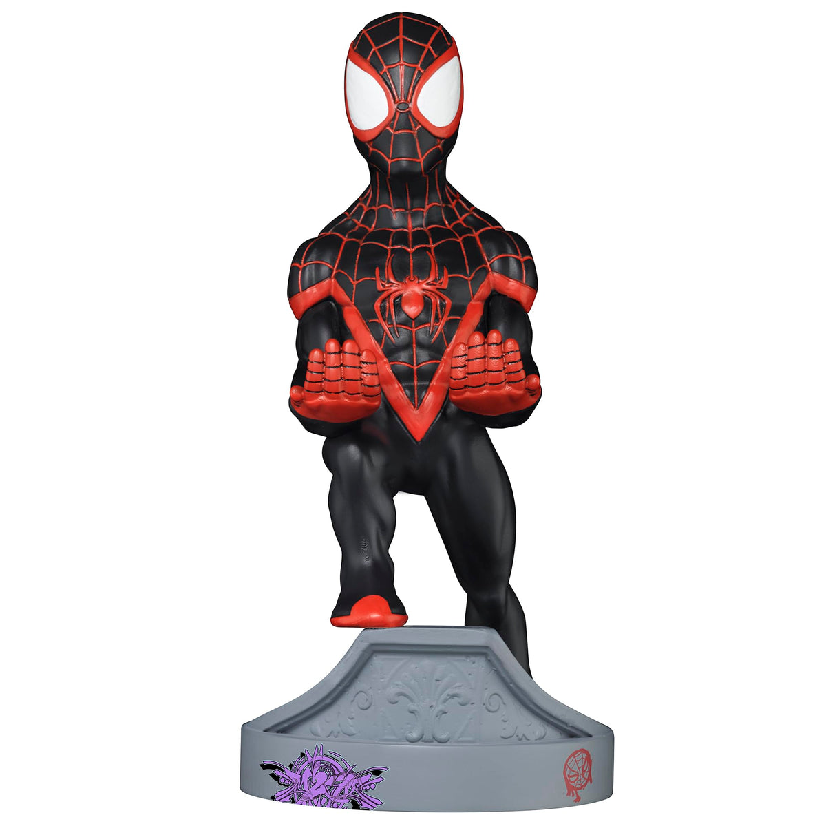 Exquisite Gaming: Spider-Verse: Miles Morales - Marvel Original Mobile Phone & Gaming Controller Holder  Device Stand  Cable Guys  Marvel Licensed Figure