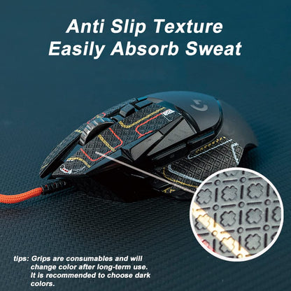 Hokeyio Grip Tape for Razer Deathadder V3 Pro - Anti-Slip, Soft Leather, Printsteam White, Pre-Cut, 0.5mm