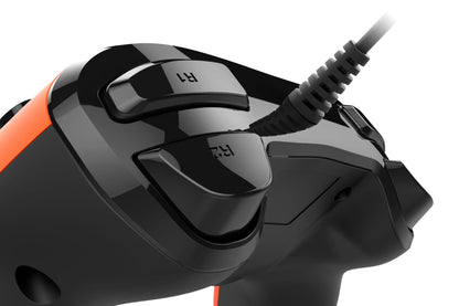 Nacon Wired Compact Controller for PS4 - Official Licensed Product, Orange Color, Model PS4OFCPADORANGE