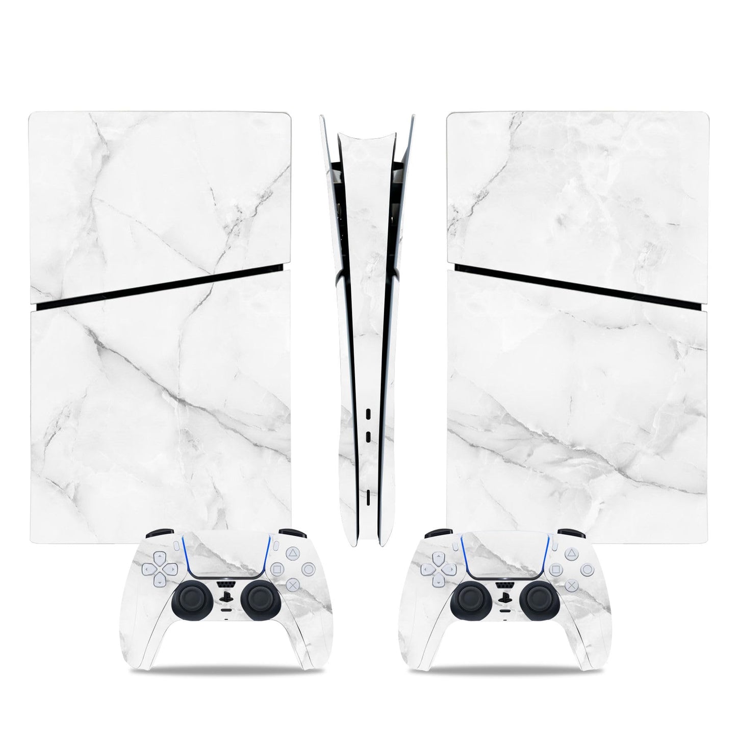 Skin Sticker for PS5 Slim Digital Console, Protective Cover Decal Wrap for Game Controller (White)