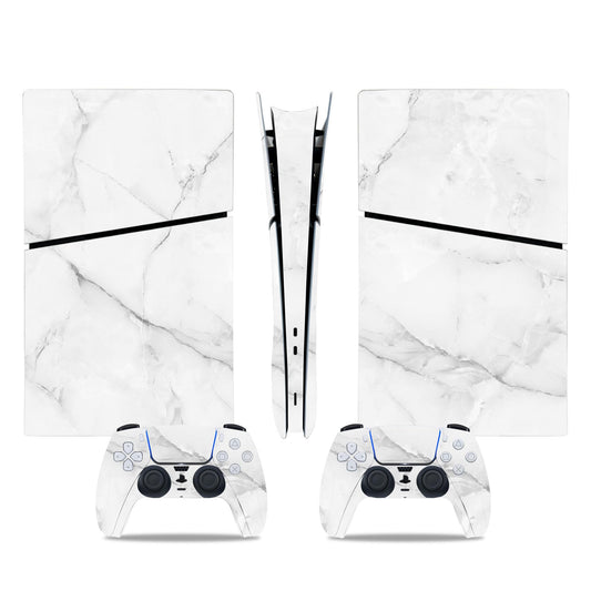 Skin Sticker for PS5 Slim Digital Console, Protective Cover Decal Wrap for Game Controller (White)