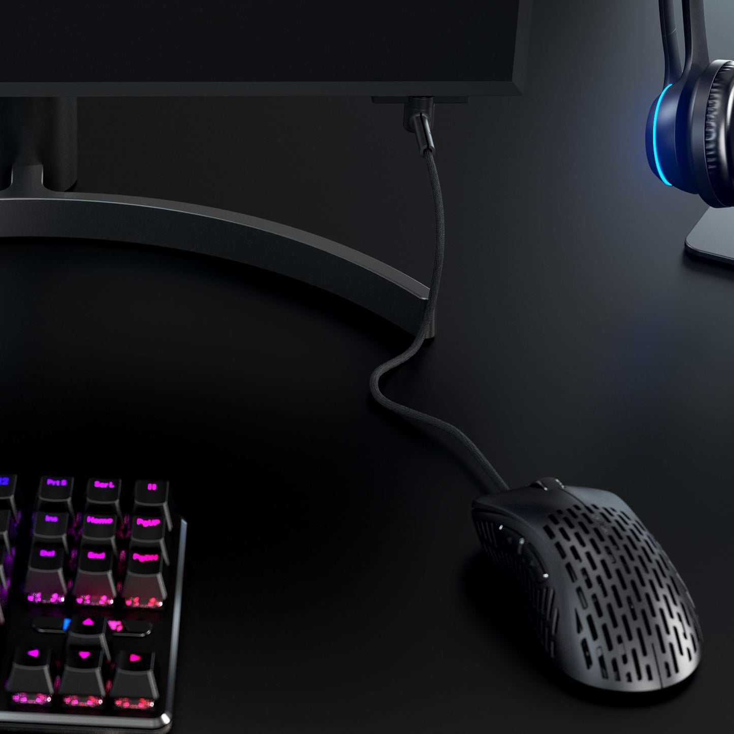 Pulsar Gaming Gears Micro Bungee ES - Drag-Free Wired Mouse Support - Compact Size - Black - Single Pack