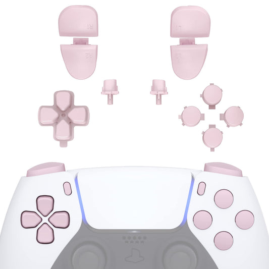 eXtremeRate Replacement D-pad R1 L1 R2 L2 Triggers Share Options Face Buttons  Cherry Blossoms Pink Full Set Buttons Compatible with ps5 Controller BDM-030 BDM-040 BDM-050 - Controller NOT Included