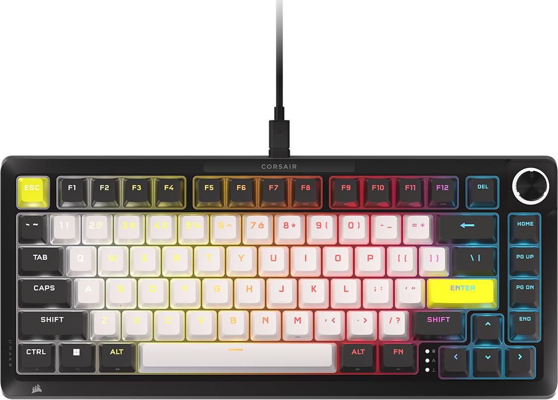 Corsair MAKR PRO 75 Hall Effect DIY Wired Magnetic Mechanical Gaming Keyboard - 75% Layout  MGX Hyperdrive Switches  Dual Actuation  Rapid Trigger  FlashTap SOCD  8 000Hz  US Layout - Black