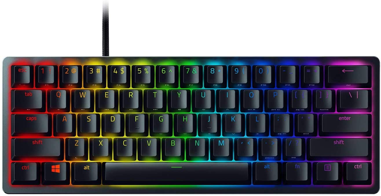 Razer Huntsman Mini 60% Gaming Keyboard: Fast Keyboard Switches - Clicky Optical Switches - Chroma RGB Lighting - PBT Keycaps - 