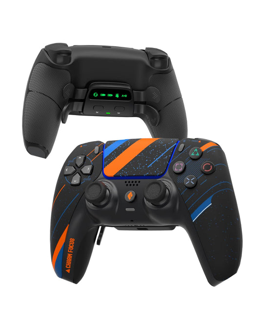 CHARM FOCUS PS5 Controller - Modified with 4 Remappable Paddles, Anti-Drift Joysticks, 2100mAh Battery, Ergonomic Grips, Black