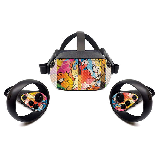 MightySkins Carbon Fiber Skin for Oculus Quest - Cartoon Smiles | Protective  Durable Textured Carbon Fiber Finish | Easy to Apply  Remove  and Change Styles | Made in The USA