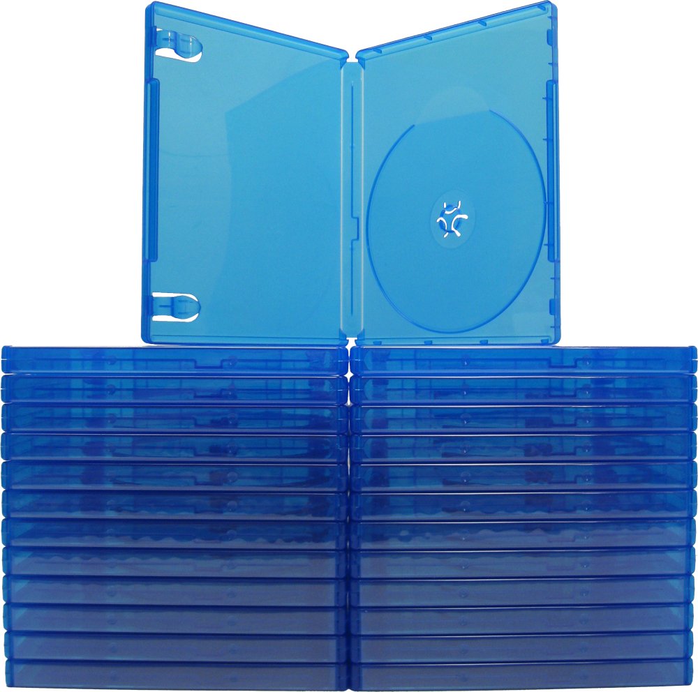 (25) Blue Game Cases - Compatible with PlayStation 4-1 Disc Capacity - 14mm - #VGBR14PS4BL