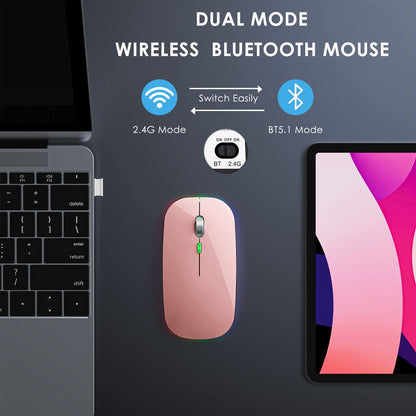 Fonicer Dual Mode Jiggler Mouse - Rechargeable LED Undetectable Mouse for Laptop & Phone, Rose Gold